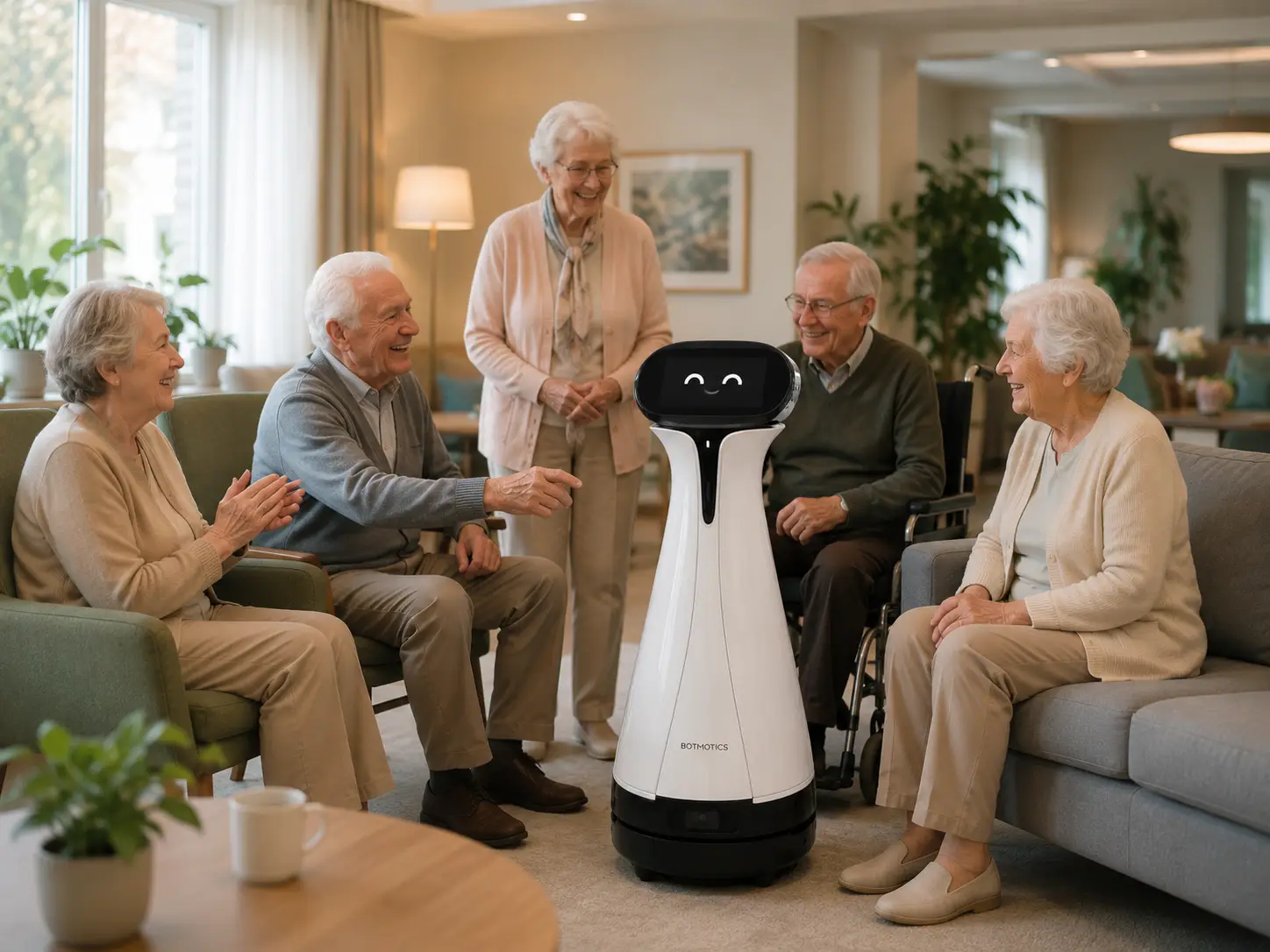 Robot de compañía para personas mayores en una residencia